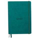 Rhodiarama Goalbook Creation rembordé rigide A5 100p papier lavis technique blanc uni 200g avec élastique - Paon