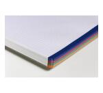 Cahier reliure intégrale A4+ 160 pages détachables perforé 4 trous petits carreaux + marge et cadre en-tête 4 couleurs de bandes Couleur aléatoire - Assortis