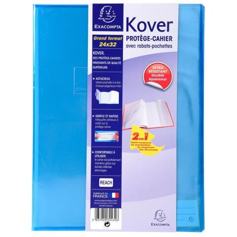 Protector-cuadernos Kover ® translucidos A4 MAXI (34x32 cm) - Colores surtidos