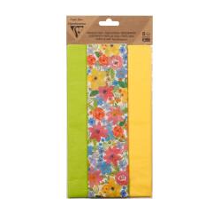 PAPIER DE SOIE IMPRIMÉE, Sachet de 6 feuilles au format 50x75cm - Assortiment Pâques - Assortiment