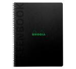 Greenbook cahier recyclé et recyclable en carte rigide 715 g/m2 - A5+ 16 x 21 cm 160 pages Ligné perforation 6 trous - Papier Clairefontaine recyclé 90 g/m2 - Noir - New - Noir