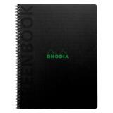 Greenbook cahier recyclé et recyclable en carte rigide 715 g/m2 - A5+ 16 x 21 cm 160 pages Ligné perforation 6 trous - Papier Clairefontaine recyclé 90 g/m2 - Noir - New - Noir