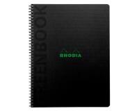 Greenbook cahier recyclé et recyclable en carte rigide 715 g/m2 - A5+ 16 x 21 cm 160 pages Ligné perforation 6 trous - Papier Clairefontaine recyclé 90 g/m2 - Noir - New - Noir