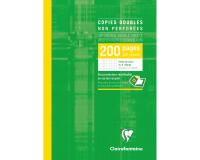 Copies doubles sous étui A4 200 pages non perforées petits carreaux + marge