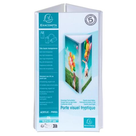 Porte-visuel tryptique DL - Cristal