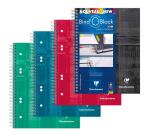 Bind'O Block cahier reliure intégrale A5+ 180 pages détachables perforées 6 trous ligné + cadre en-tête - Assortis