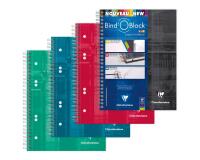 Bind'O Block cahier reliure intégrale A5+ 180 pages détachables perforées 6 trous ligné + cadre en-tête - Assortis