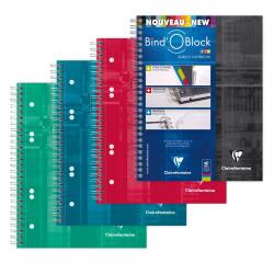 Bind'O Block cahier reliure intégrale A5+ 180 pages détachables perforées 6 trous ligné + cadre en-tête - Assortis
