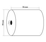 Bobine pour tickets de caisse 76x70 mm - 2 plis chimique autocopiant (blanc/jaune) 57g/m2. - Blanc