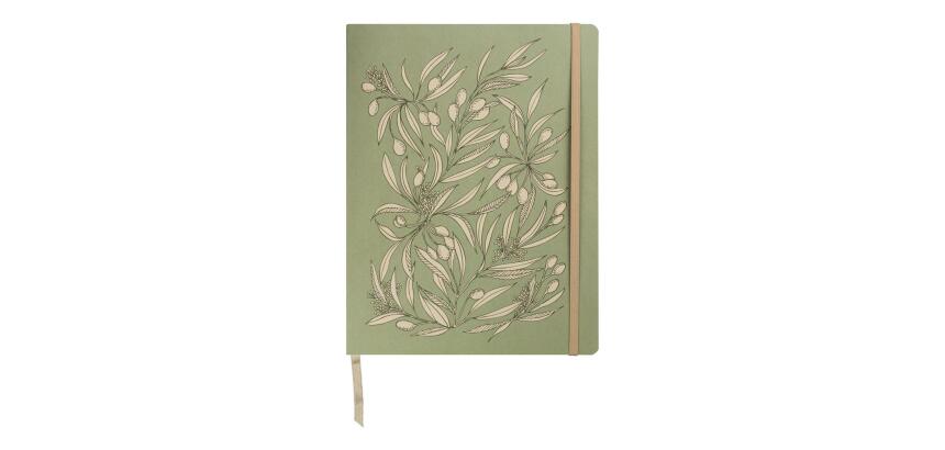 Jardin des Sens, DaytoDay journal 19x25 cm, 192 pages, dot, pochette à soufflet au dos, marquepage, fermeture élastique, ass.