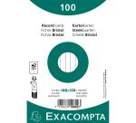 Paquet 100 fiches sous film - bristol ligné non perforé 100x150mm - Blanc