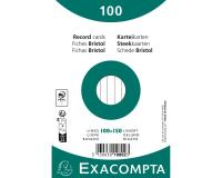 Exacompta Pack 100 Record Cards 10x15cm Lined White - White
