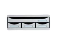 Módulo individual con 4 cajones con tope de seguridad y porta-etiquetas - 270x355x135 mm - OFFICE - Gris claro