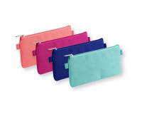 Trousse textile plate 22 x 11 cm, 4 couleurs assorties - Assortis