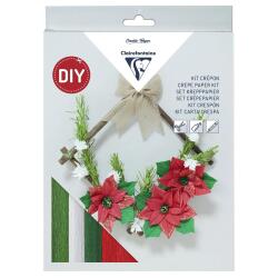 KIT CRÉPON, Couronne de Noël 20,5x1,5x30cm - Assortiment