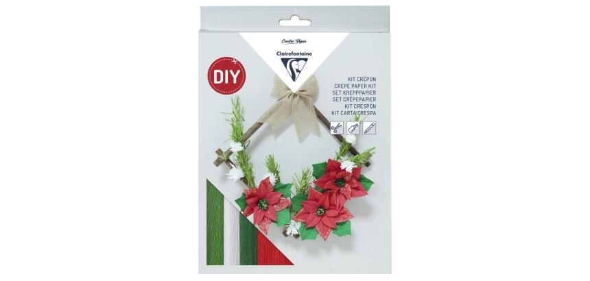 KIT CRÉPON, Couronne de Noël 20,5x1,5x30cm - Assortiment