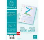 Estuche Exacompta de 10 fundas multitaladros polipropileno piel de naranja tamaño escolar - 17x22cm