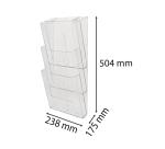 Distributeur de prospectus vertical 3 compartiments A4 - Cristal