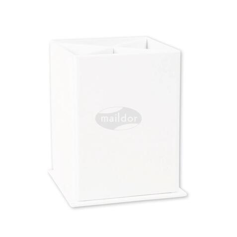 Gamme blanche, Pot à crayons à décorer 8x8x11cm - Blanc