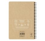 Carnet recyclé reliure intégrale Uninotes A5 160 pages détachables petits carreaux couverture kraft - Assortis