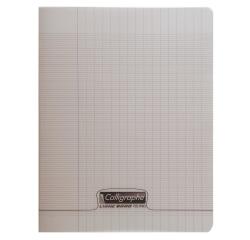 Cahier piqué 8000 POLYPRO 17x22 cm 60 pages grands carreaux 90 g - Gris
