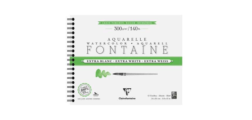Fontaine Extra Blanc Grain Torchon album spiralé 12F 24x30cm 300g