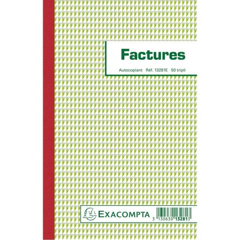 Manifold facture Exacompta autocopiant 21 x 13,5 cm 50 pages triple exemplaires