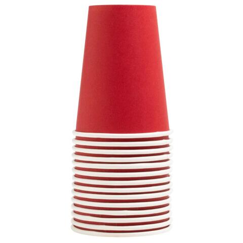 Vasos de cartón sin plástico - 20 cl - Ø 7 cm - Rojo