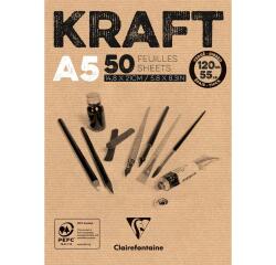 Kraft bloc collé 50F A5 120g