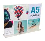 Porte-visuel droit horizontal A5 - Cristal