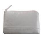 Rhodiarama pochette zippée en simili cuir - taille S (11x17 cm) - Argent