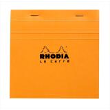 Bloc agrafé Rhodia Le Carré N°148 14,8x14,8 cm 80 feuillets petits carreaux 5x5 80g - Orange