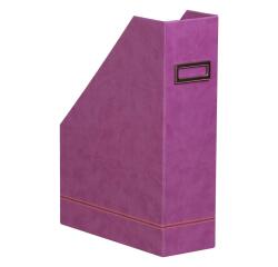 Rhodiarama porte-revues simili cuir italien 10x25x31 cm - Violet