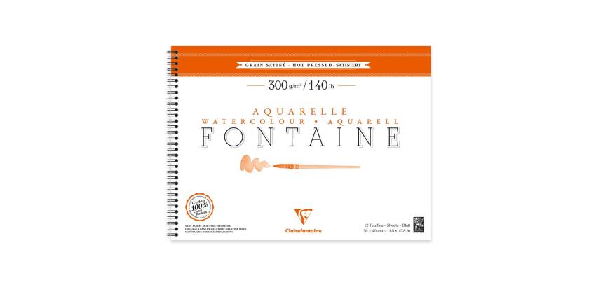 Fontaine album spiralé 12F 30x40cm 300g grain satiné