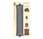 Trousse plate en cuir à élastique Age Bag 20x4,5 cm - Gris