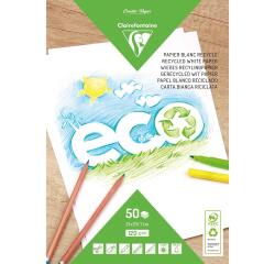 PAPIER BLANC RECYCLÉ, Bloc de 50 feuilles 120g/m2 au format A4 (21x29 ,7cm) - Blanc