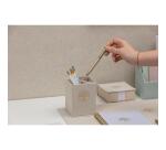 Inspire, Pot à crayons carré, Toile du Marais, 8,5x8,5x11 cm