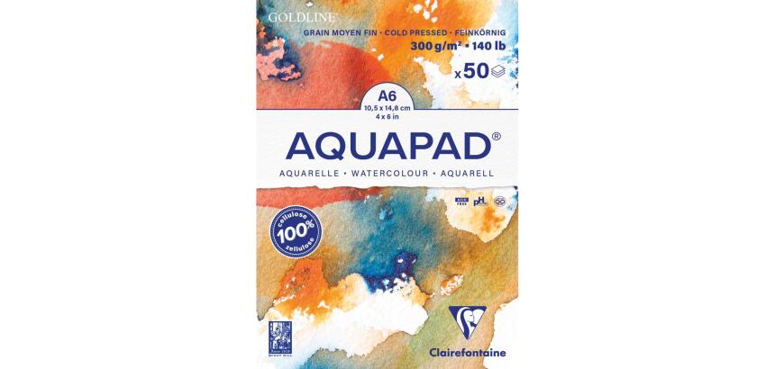 Goldline Aquapad bloc collé 50F A6 300g