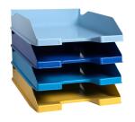 BEE BLUE, Set mit 4 Briefablagen, Combo Midi, für A4+ - Farben sortiert