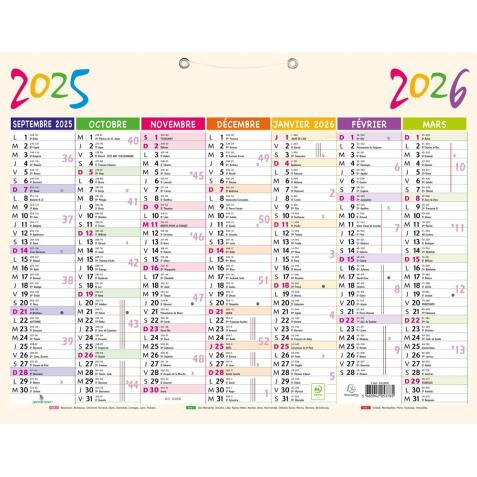 Calendrier Pep's 43 x 33,5 cm Septembre 2025 à Septembre 2026 - Beige