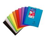 Cahier reliure intégrale enveloppante Koverbook 17x22cm 160 pages ligné + marge couverture polypropylène transparent - Assortis