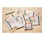 Fontaine Aquarelle carnet cousu 24F A5 300g grain satiné (cartes postales) - Blanc