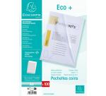 Sachet de 100 pochettes coin polypropylène grainé Budget - A4 - Cristal