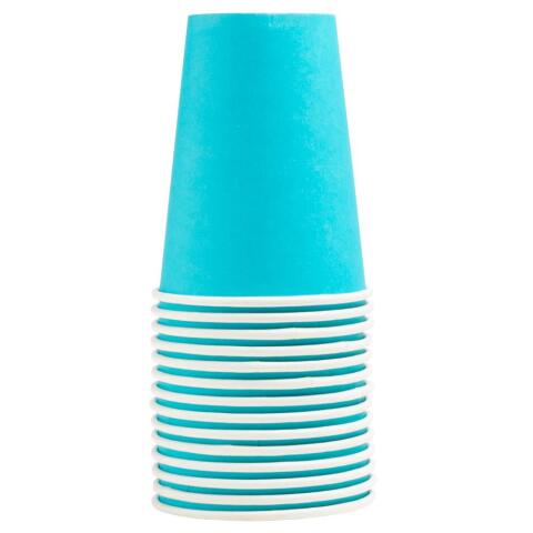 Vasos de cartón sin plástico - 20 cl - Ø 7 cm - Turquesa