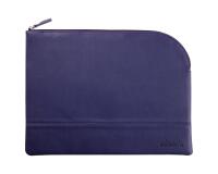 Rhodiarama pochette zippée en simili cuir - taille L (21x28 cm) - Bleu nuit
