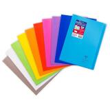 Cahier piqué Koverbook A4 96 pages petits carreaux + marge couverture polypropylène transparent - Assortis