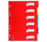 Intercalaires en plastique, uni, A4, 6 touches