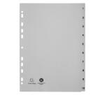 Intercalaires imprimés numériques PP gris recyclé - 10 positions - A4 - Gris