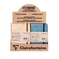 CUIRISÉ Présentoir 6 x A6 Carnets souples + 4 x A6 rembordés rigides. - Assortiment mixte