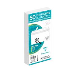 Paquet de 50 Enveloppes Blanches DL-110x220mm - Auto-Adhésives - 80g/m2 - Caisse de 2000 enveloppes. - Blanc